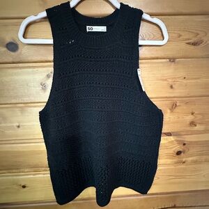 SO Women's Black Crochet Top
